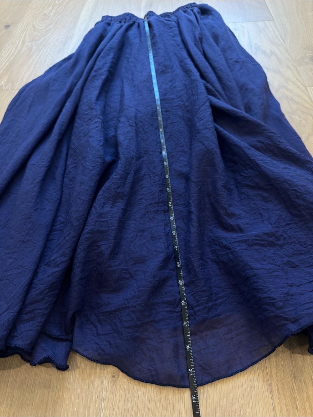 Women’s Navy Blue Flowy Maxi Skirt Layering Boho Casual Resortwear Vacation - Picture 6 of 7